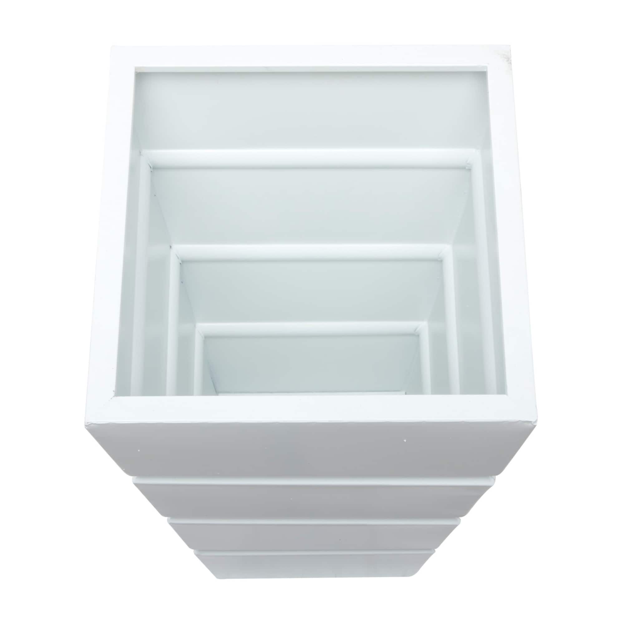 White Modern Planter, Set of 3" 13", 10", 15"